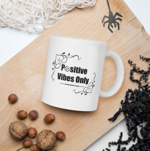 Positive Vibes White glossy mug