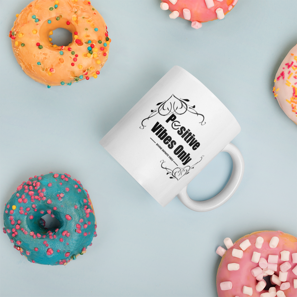 Positive Vibes White glossy mug