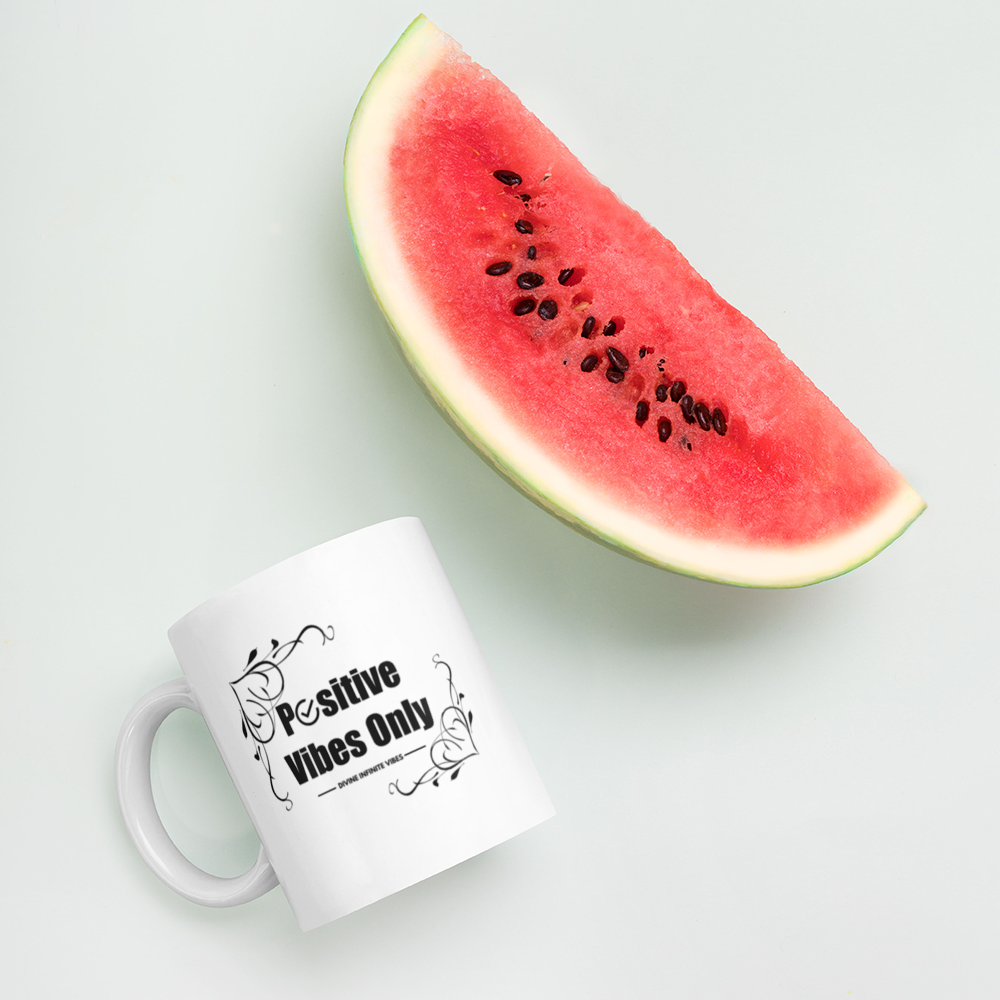 Positive Vibes White glossy mug