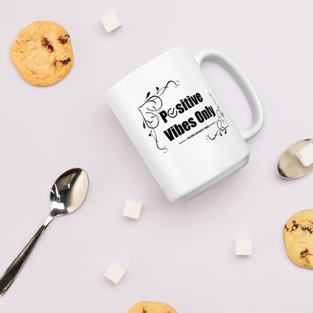Positive Vibes White glossy mug